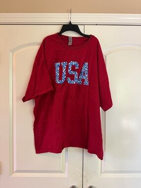Women’s Leopard USA Patriotic Tee